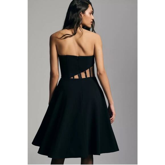 Dress The Population Womens Corset Asymmetric-Panel Strapless Anneli Dress XXS - Picture 8 of 10